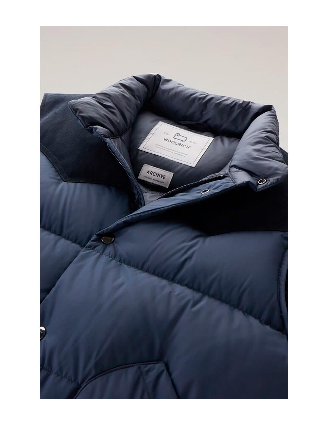 WOOLRICH Western Down Vest Woolrich en color 3989-Azul 3/5