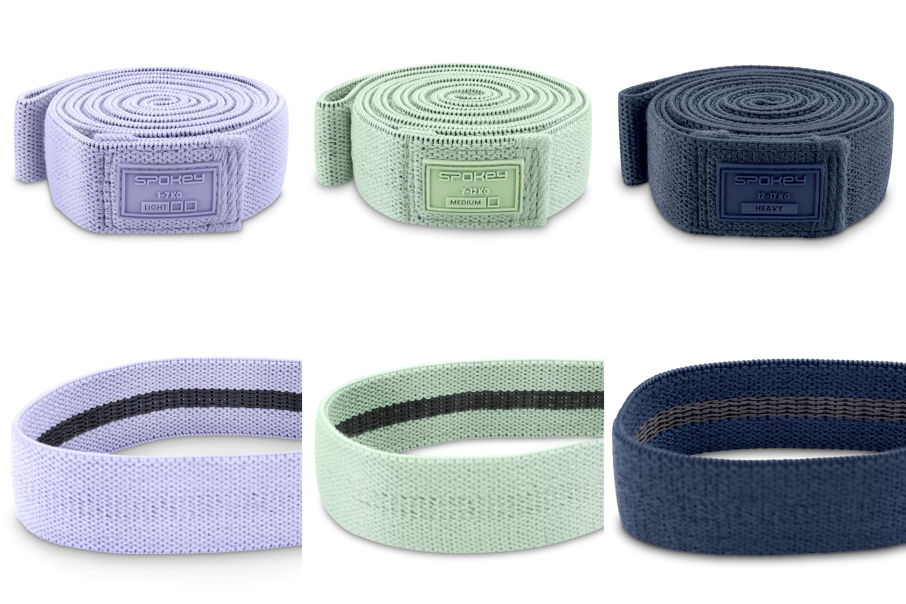 Juego de 3 bandas de resistencia de tela Spokey Coti Flex Set 3/7