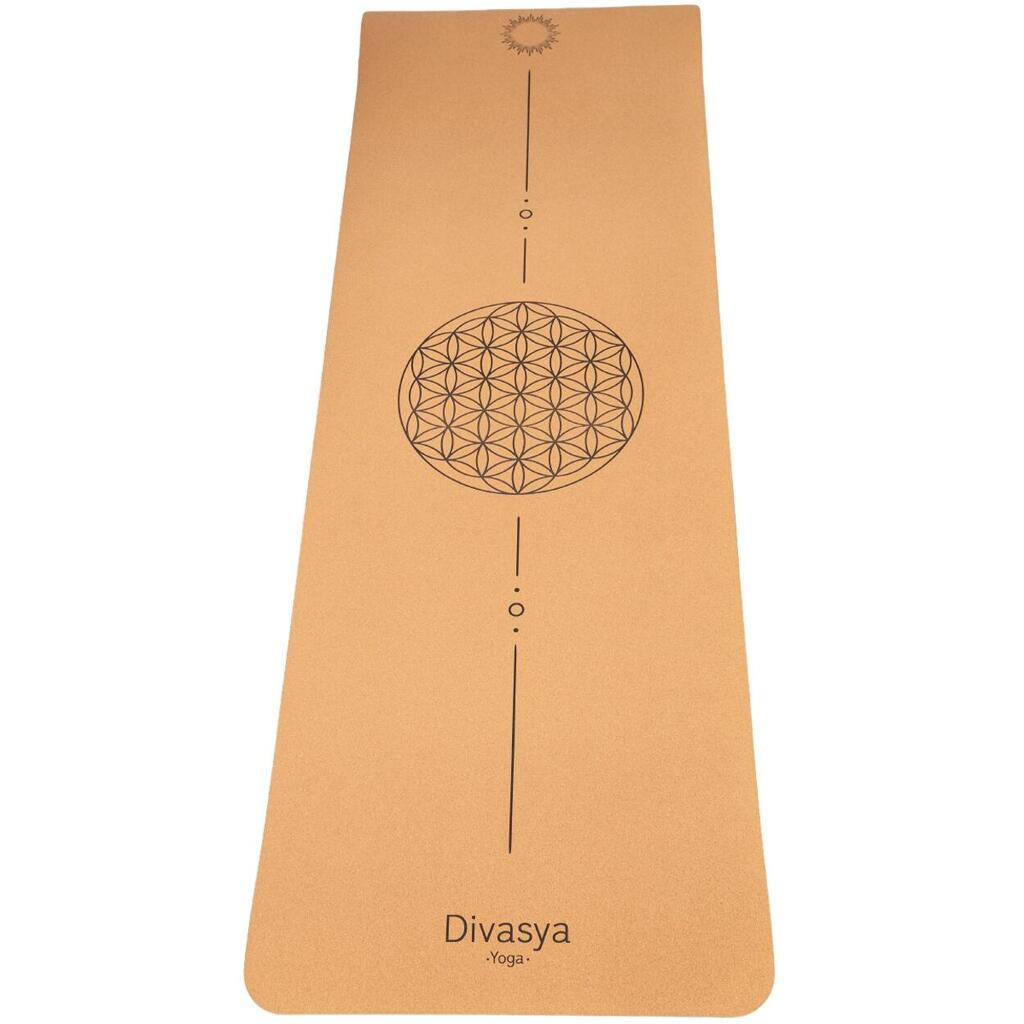 Yoga cork mat | lightweight, non-slip & cushioning | in 4 yoga designs