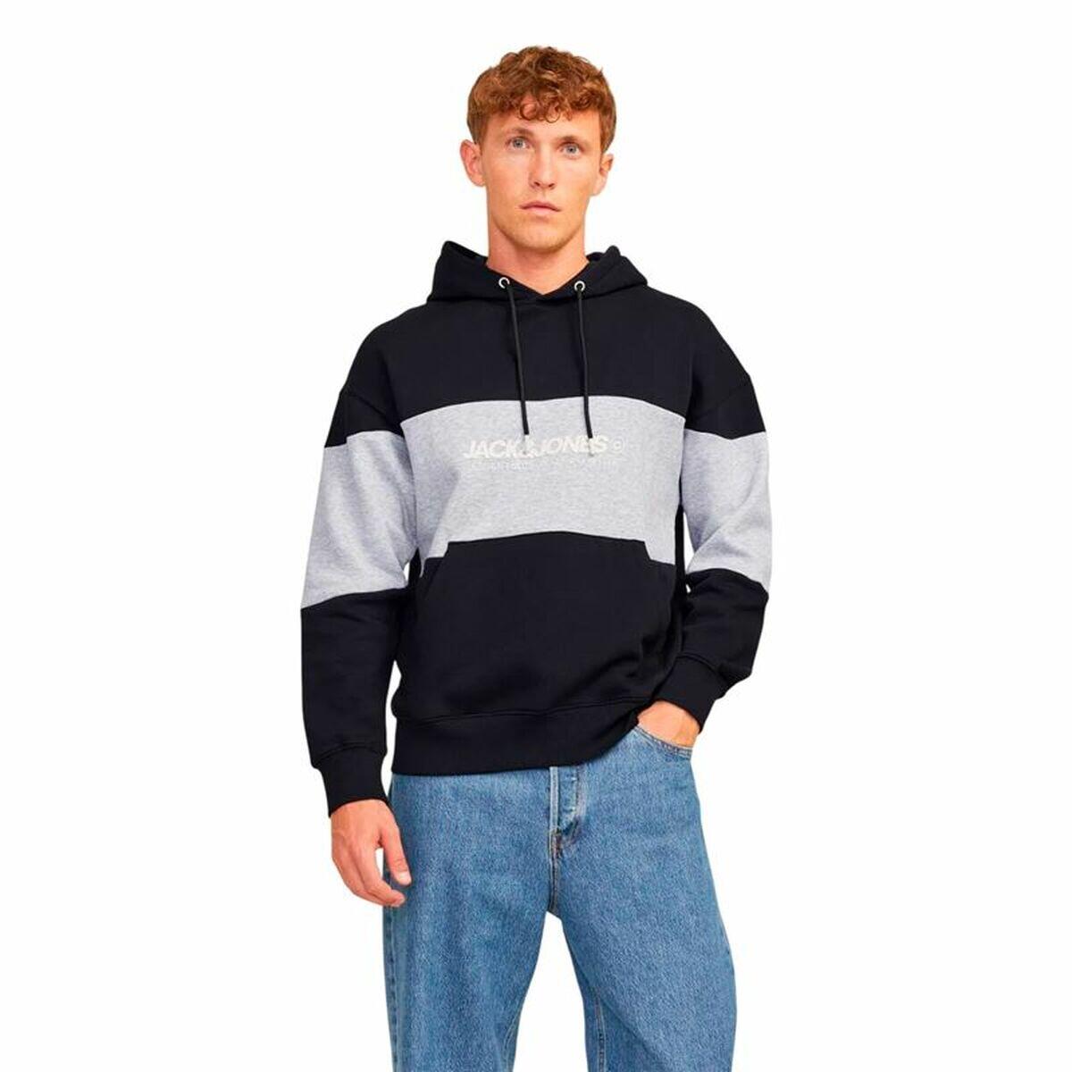 Sweat à capuche homme JACK&JONES Jjelegacy Blocking Noir 2/5