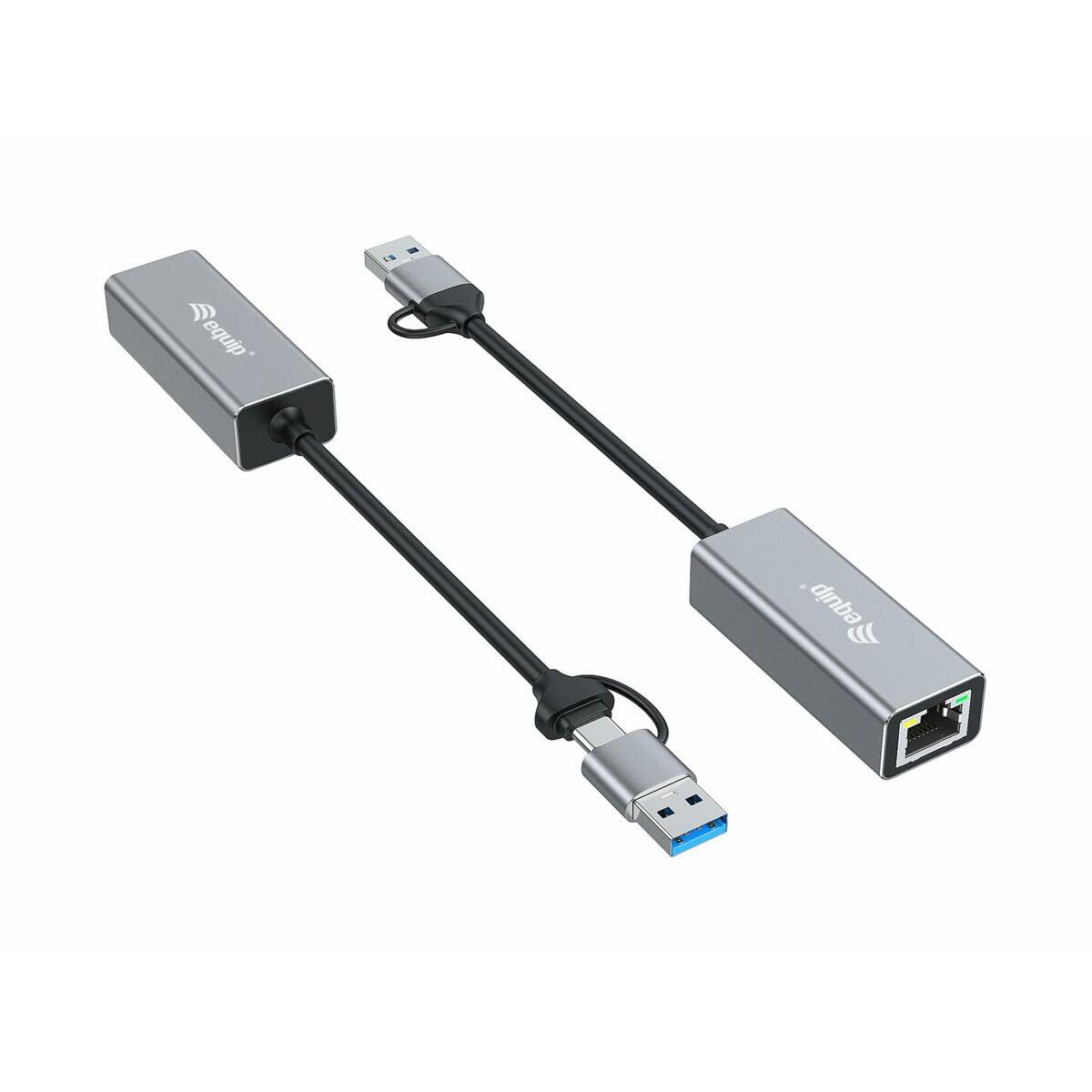 Adattatore USB-C con Rete RJ45 EQUIP 133495 Grigio 5/5