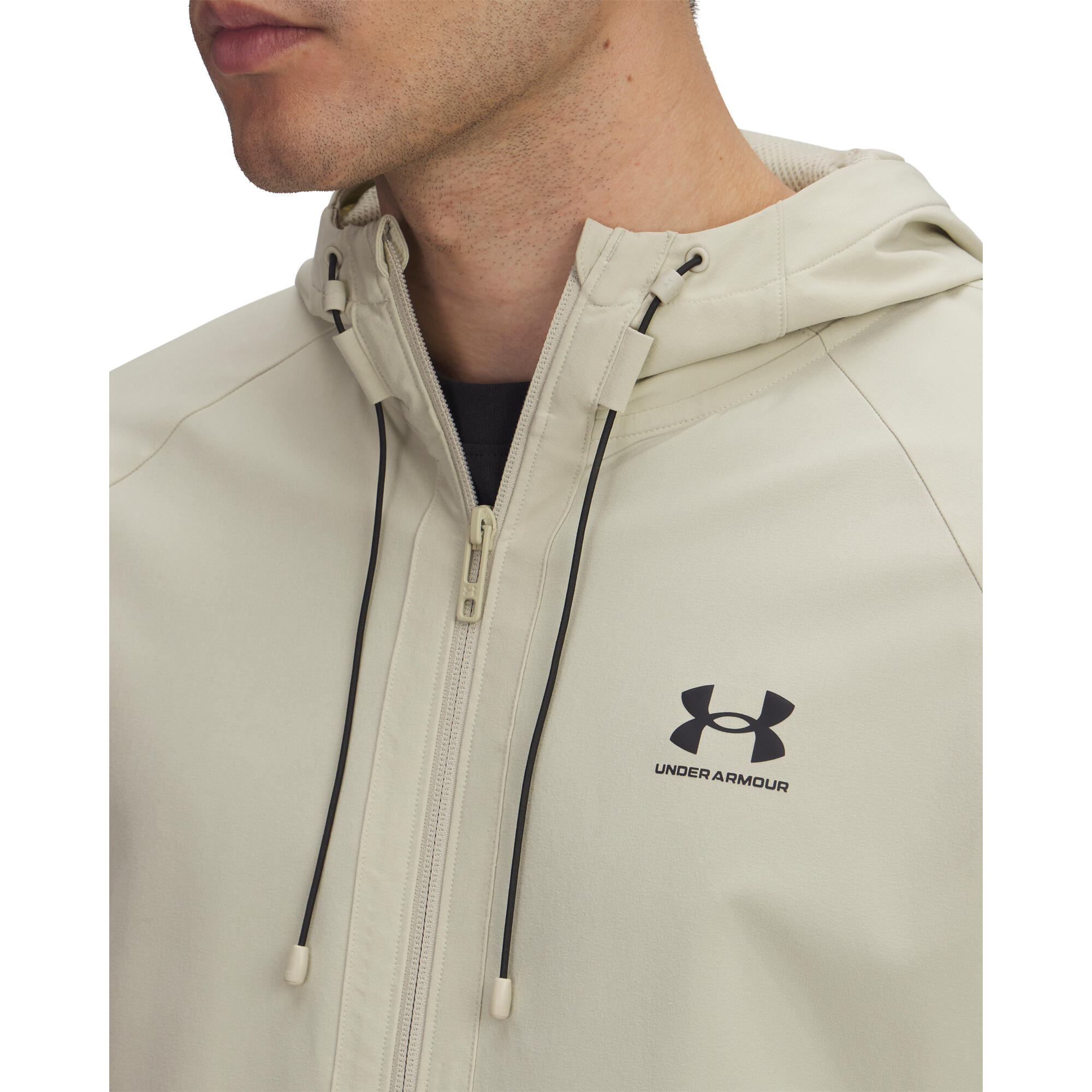 Jas UA VIBE WOVEN JACKET HEREN Beige 3/4