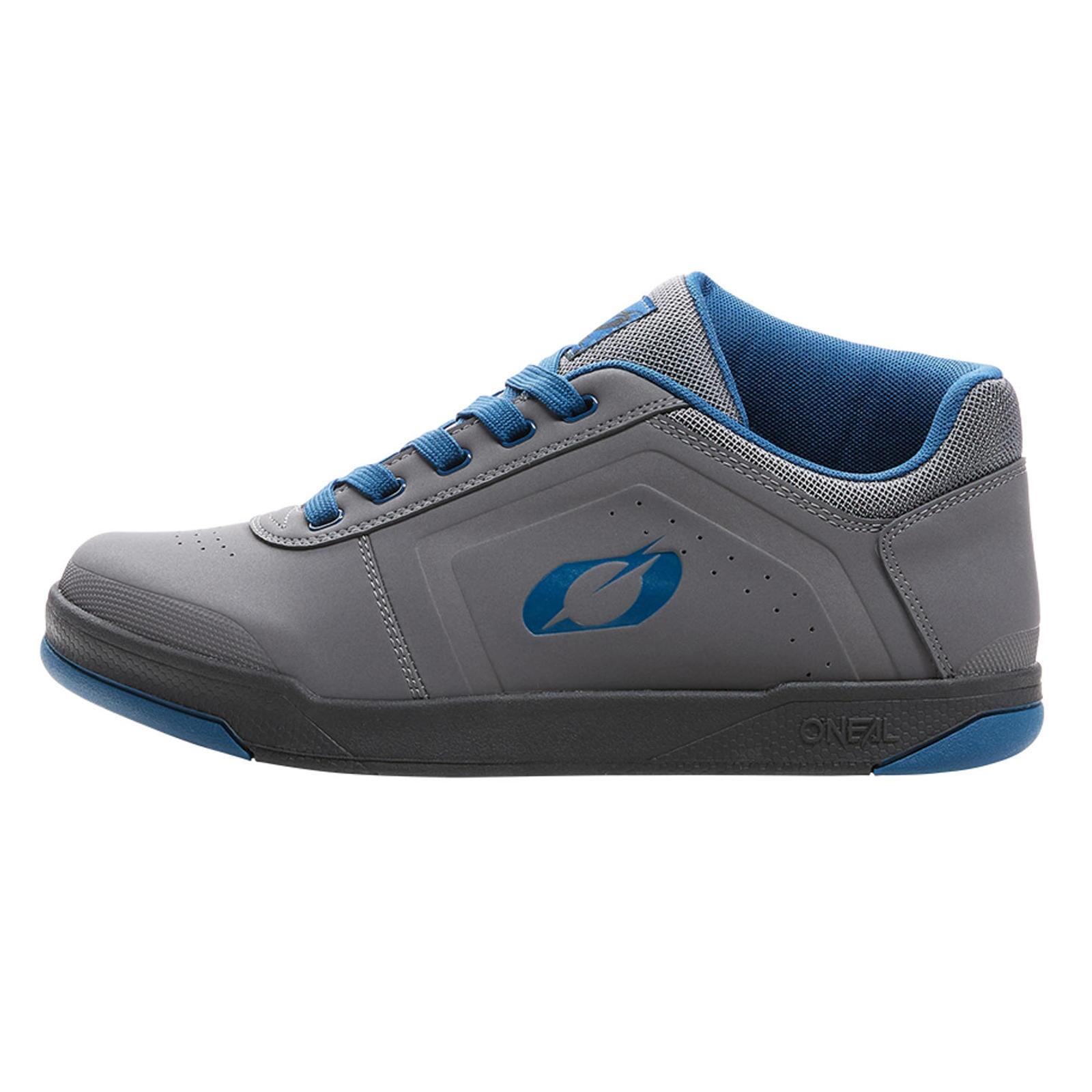 Paire de Chaussures VTT O'Neal PINNED PRO FLAT Pedal V.22 Gris/Bleu 3/4