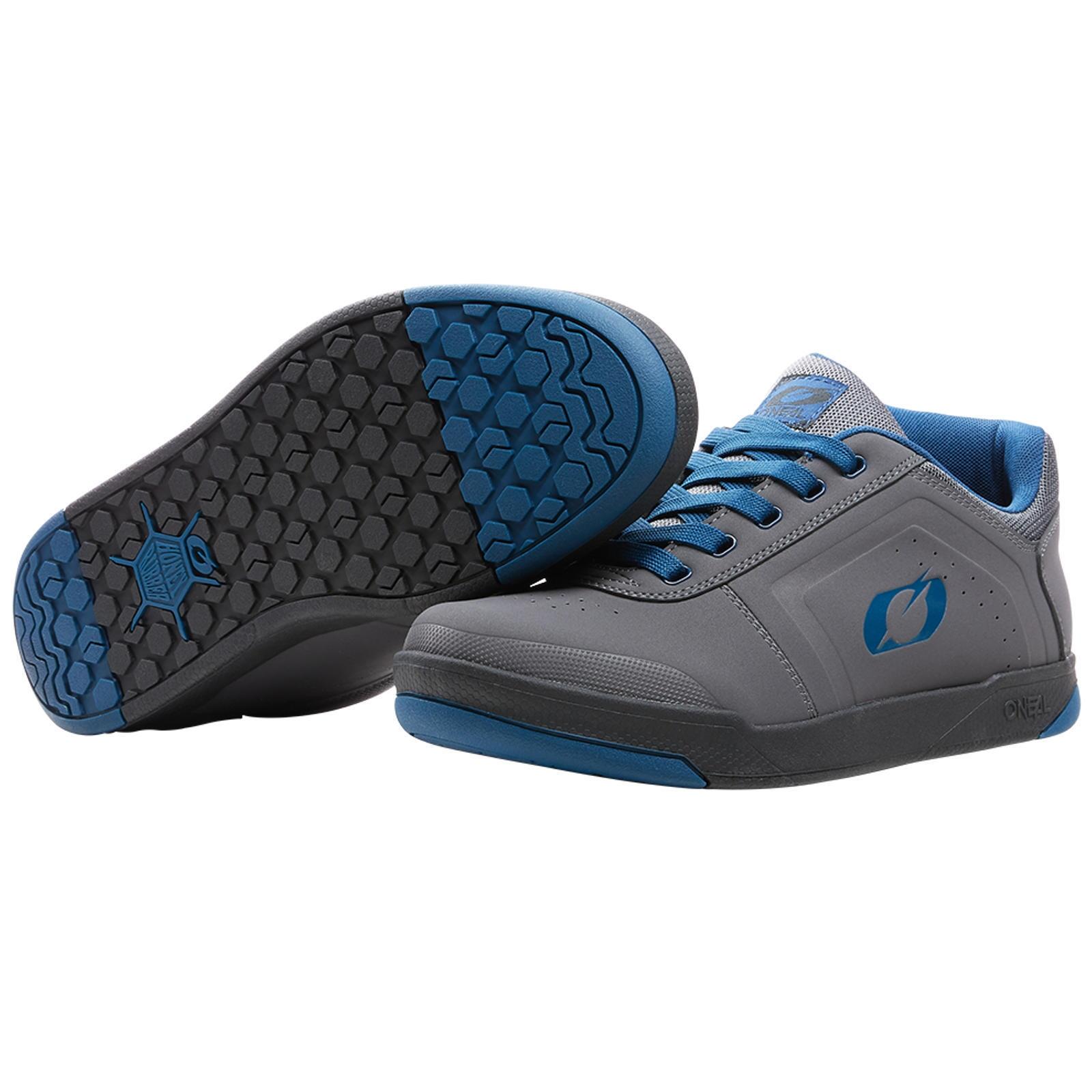 Paire de Chaussures VTT O'Neal PINNED PRO FLAT Pedal V.22 Gris/Bleu 2/4