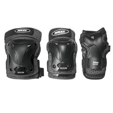Ventilado - Protección para patines - Paquete de 3 - Adultos - Negro