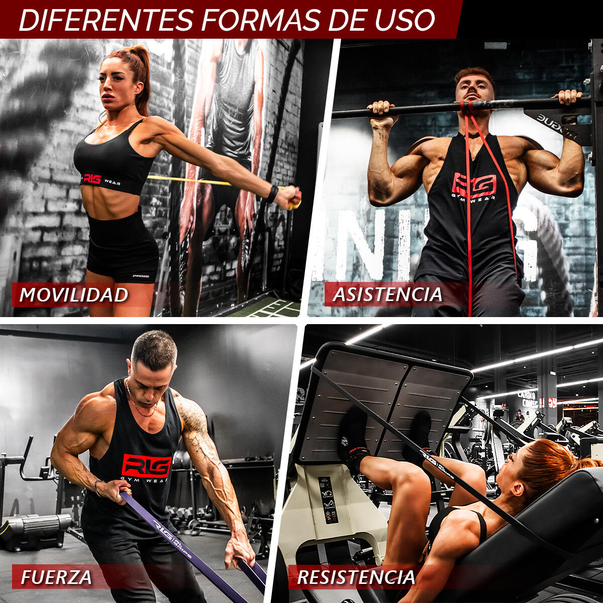Banda Resistencia de Entrenamiento Extra Fuerte RL Grips Verde 22-57 kgs 6/7