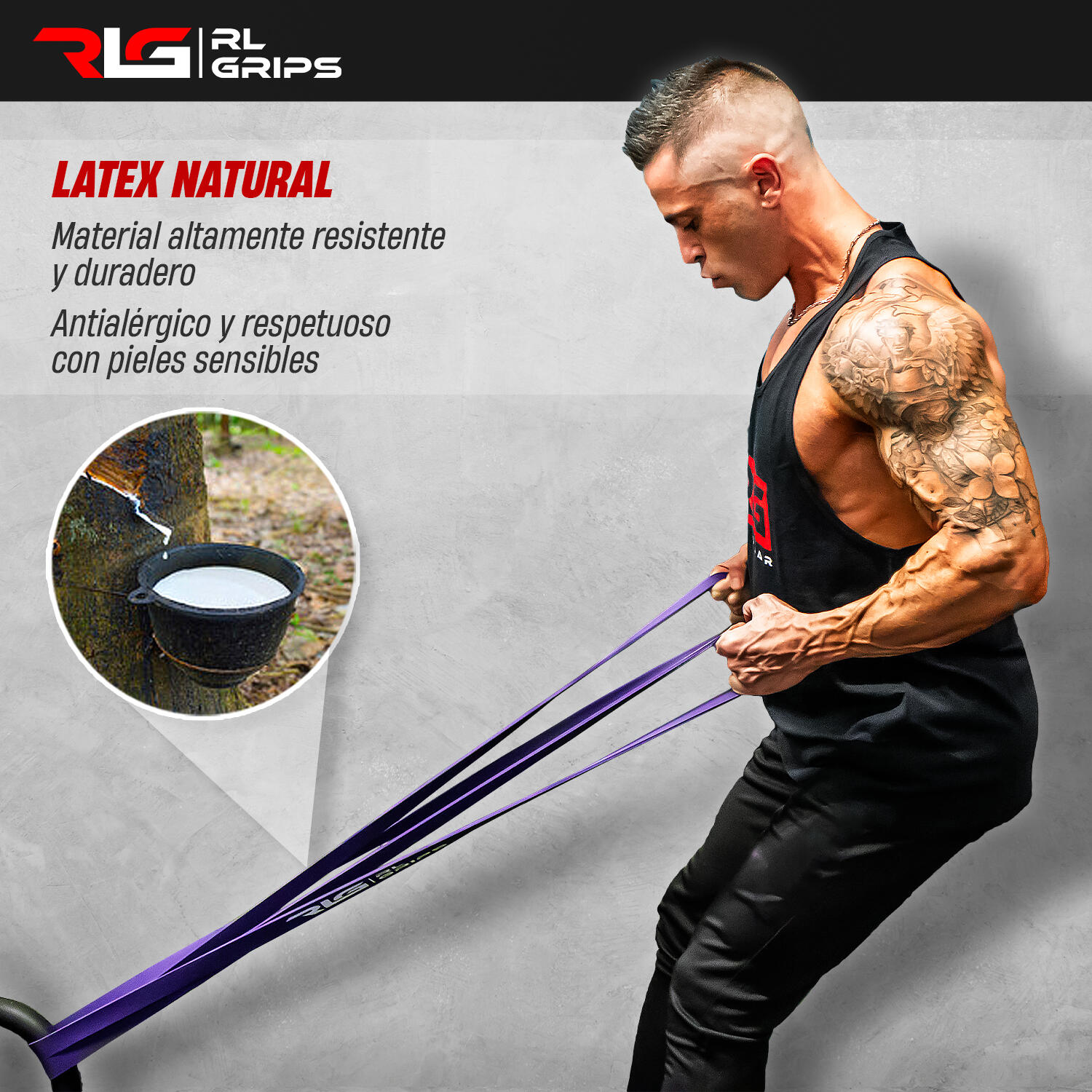 Bandas Resistencia de Entrenamiento Elásticas Pack de 4 Roja-Verde RL Grips 6/7