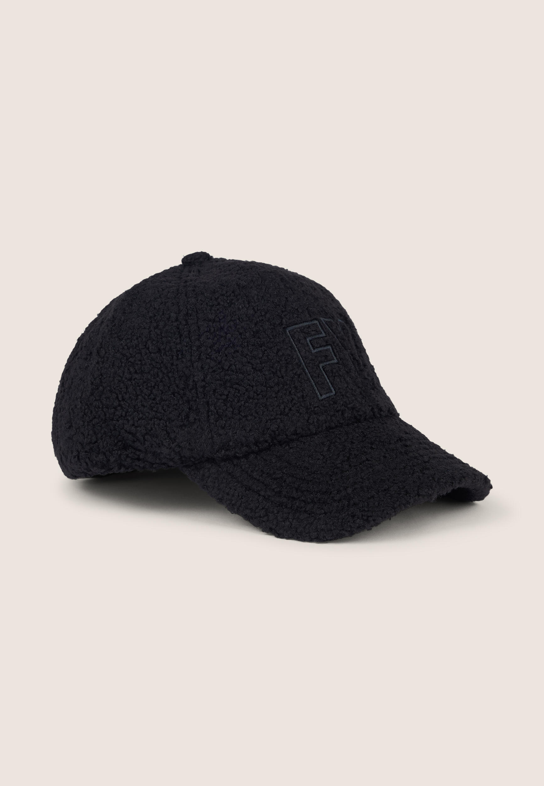 Casquette en tissu Sherpa avec maxi broderie FY ton sur ton 2/3