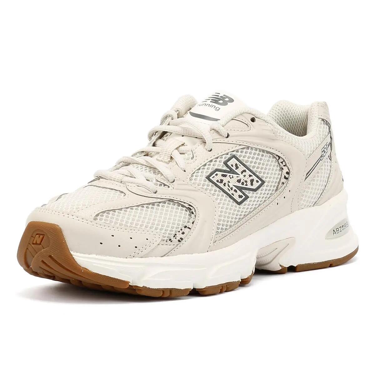 New Balance 530 White/Animal Print Trainers 3/6