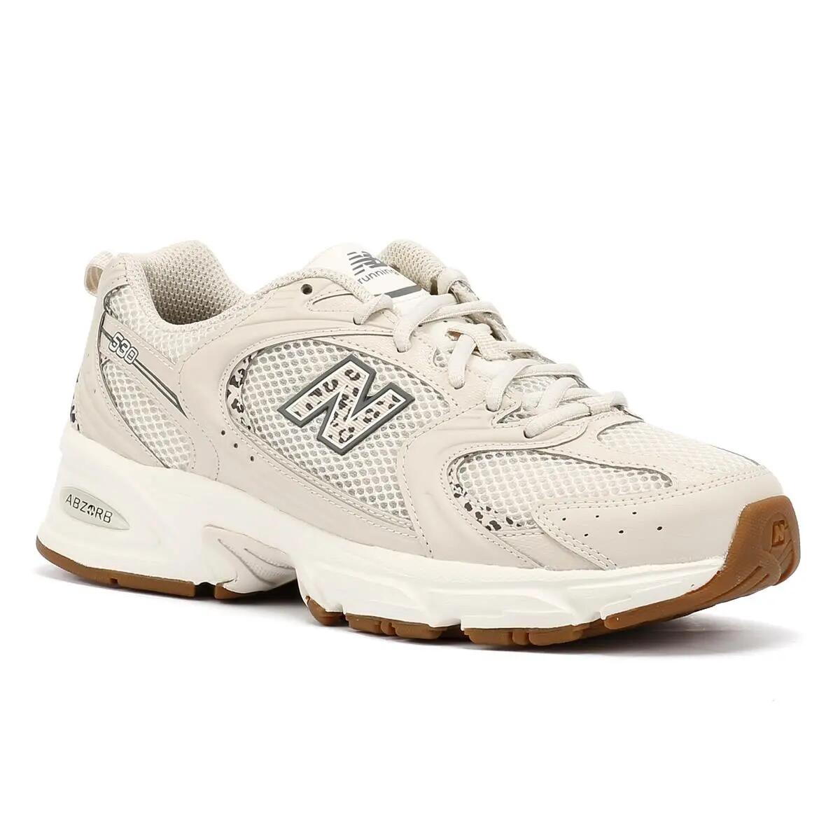 New Balance 530 White/Animal Print Trainers 2/6