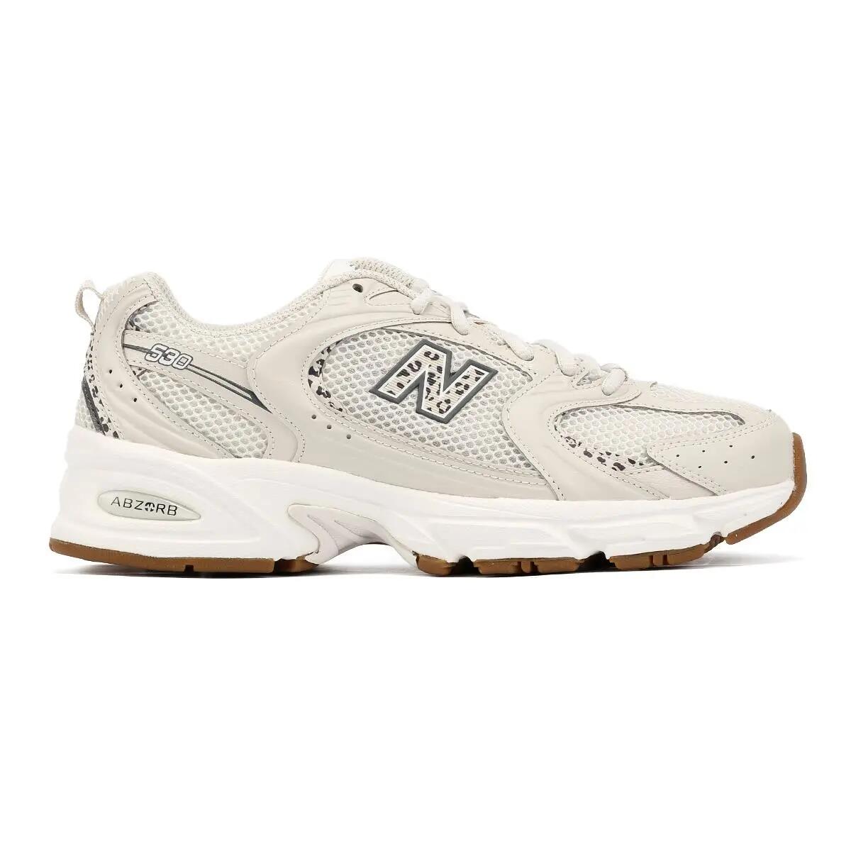New Balance 530 White/Animal Print Trainers 5/6