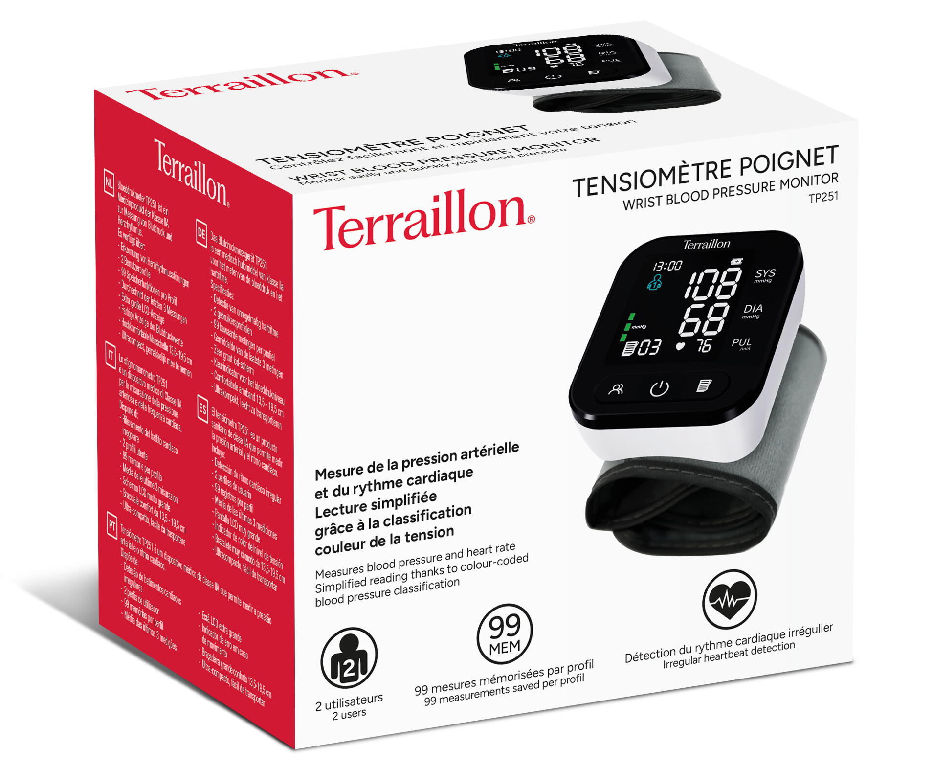 Tensiomètre Poignet ajustable (13,5 à 19,5 Cm), Ecran LED pour un suivi optimal. 4/4