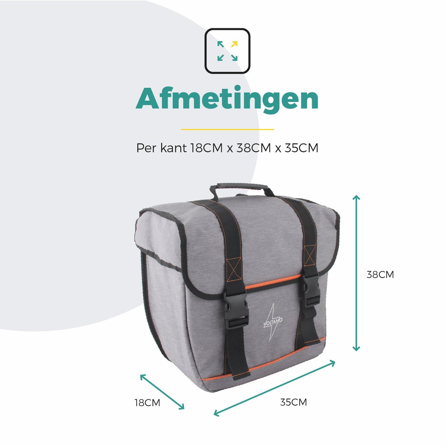 Voltano Enkele Fietstas Afgeschuind Links - Grijs - 22 Liter 7/7