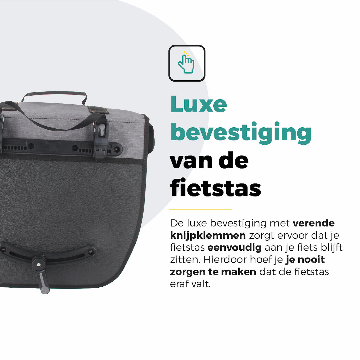 Voltano Enkele Fietstas Afgeschuind Links - Grijs - 22 Liter 2/7