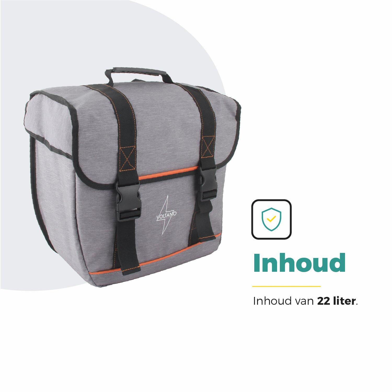 Voltano Enkele Fietstas Afgeschuind Links - Grijs - 22 Liter 6/7