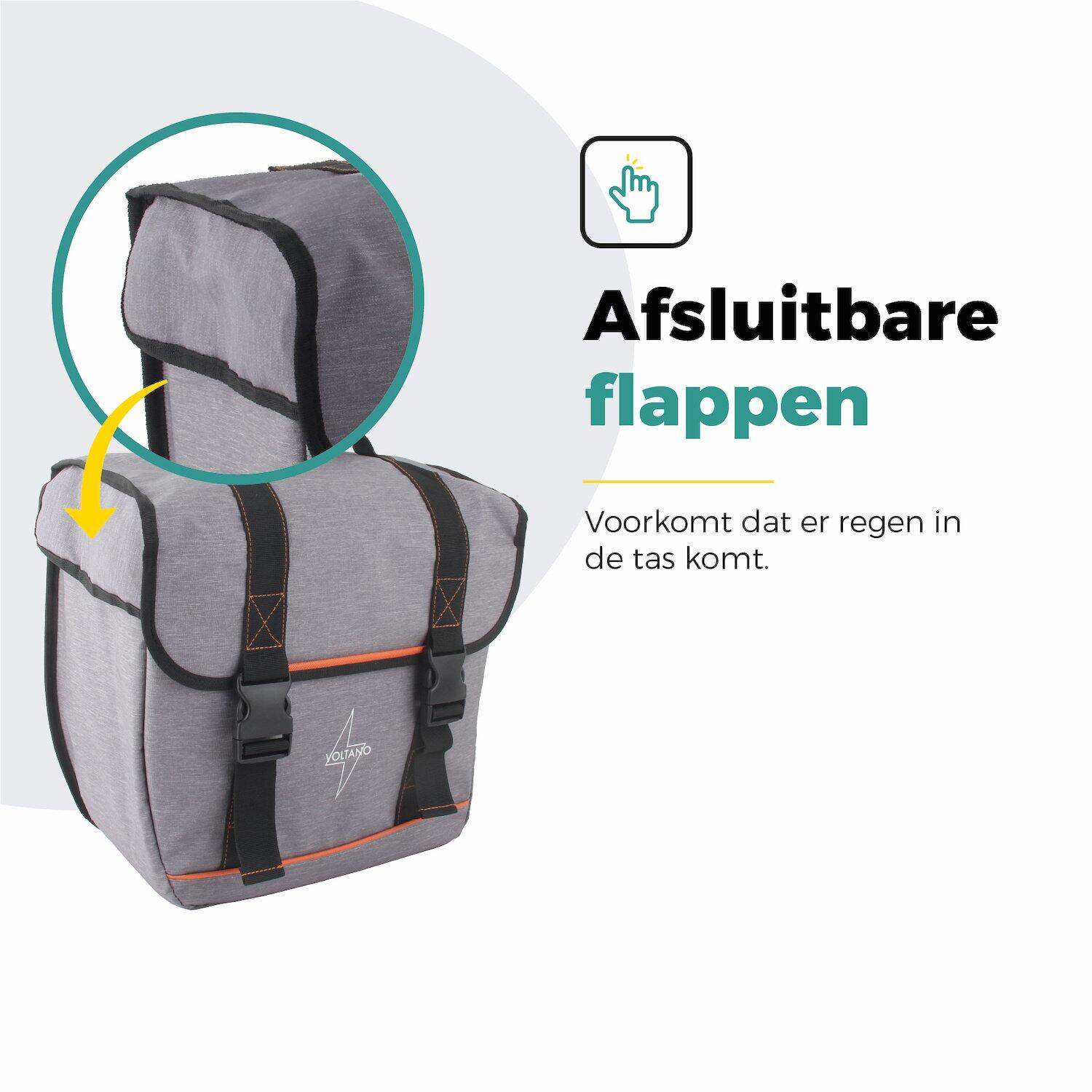 Voltano Enkele Fietstas Afgeschuind Links - Grijs - 22 Liter 5/7