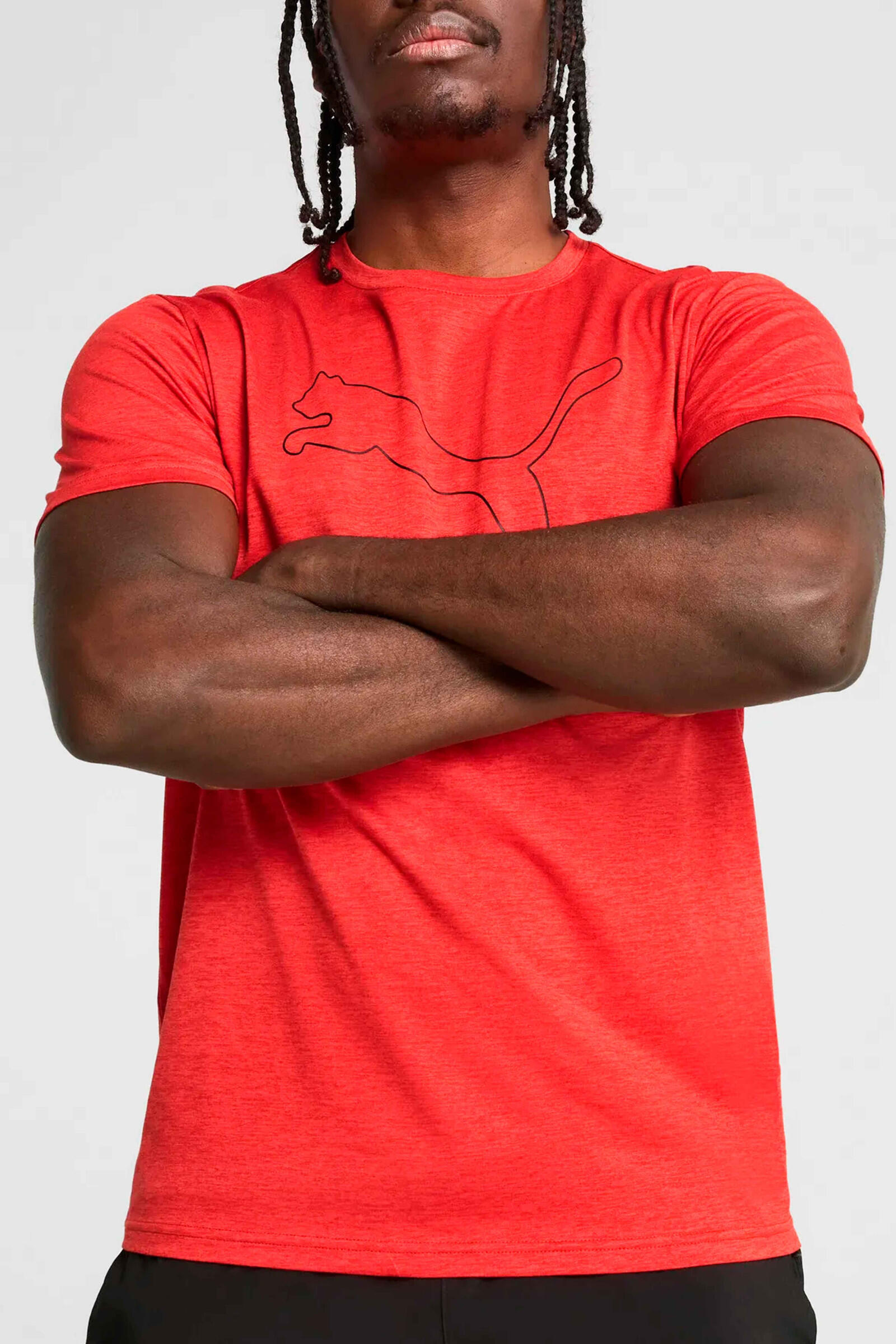 Puma Camiseta Tad Essential Heather Cat Rojo 3/4