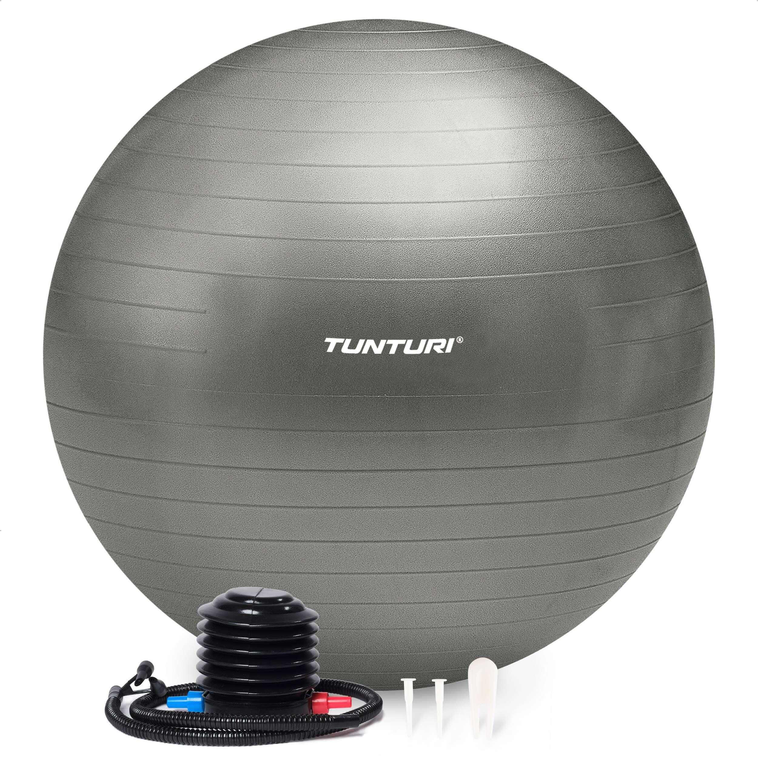 Tunturi - Ballon De Fitness - Ballon De Yoga - Pompe Incluse - Capacité De Charge 220 Kg - Ballon De Gym - Gris - 55 Cm - Decathlon