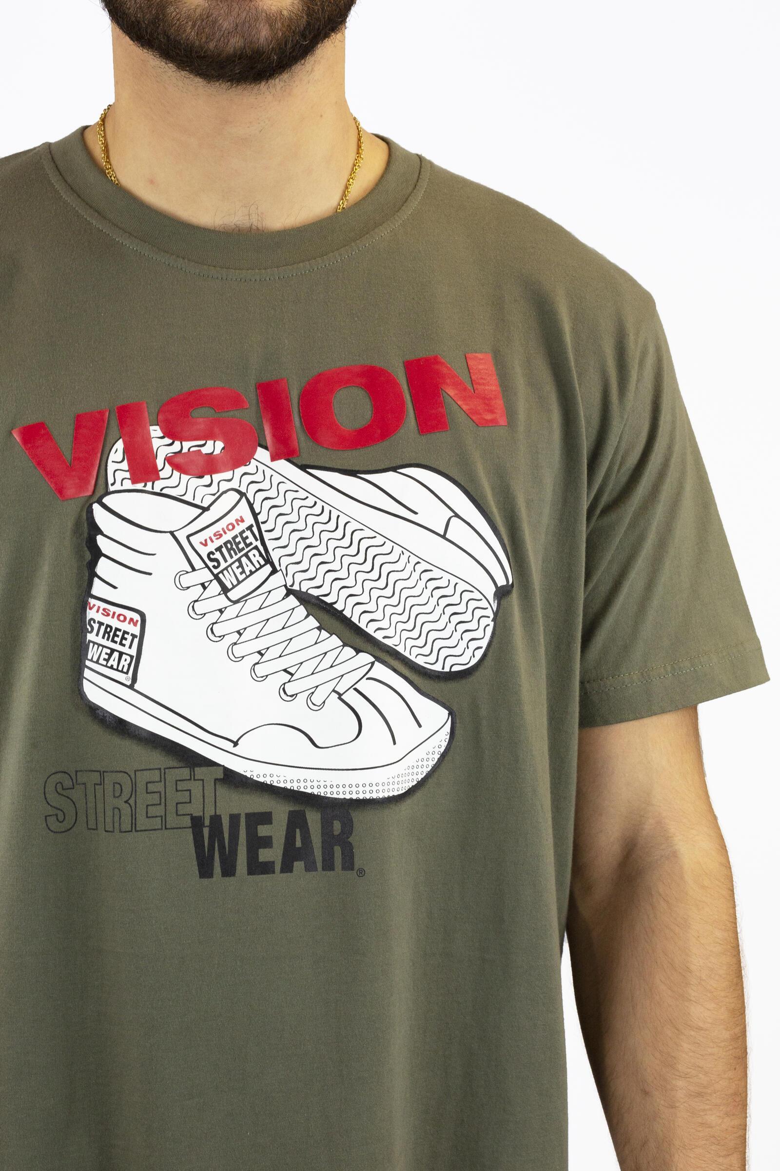 Vision Camiseta De Manga Corta Con Estampado Street Wear Verde 3/3