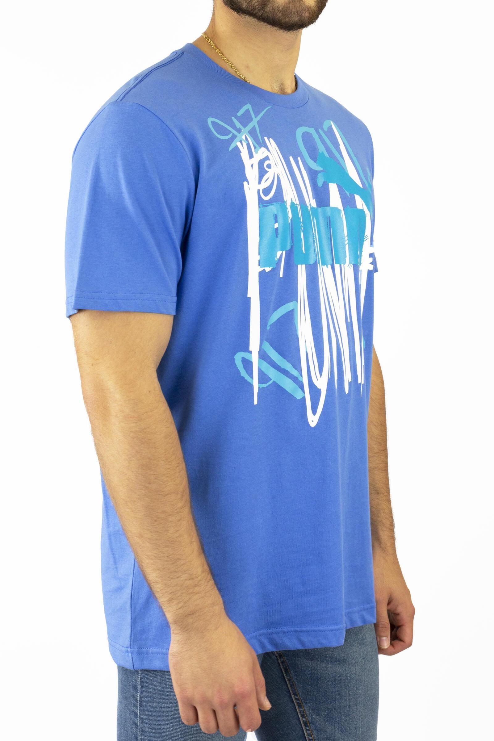 Puma Camiseta De Manga Corta Scribble Azul 2/4