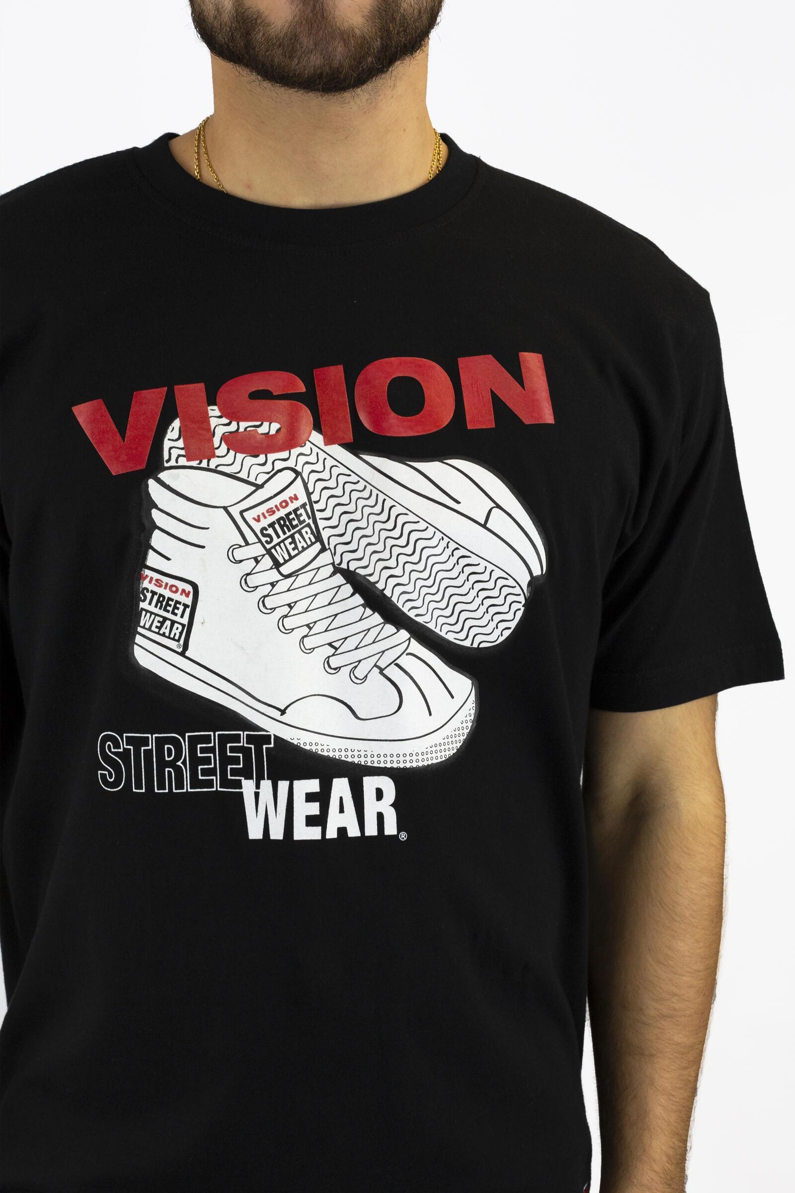 Vision Camiseta De Manga Corta Con Estampado Street Wear Negro 4/4