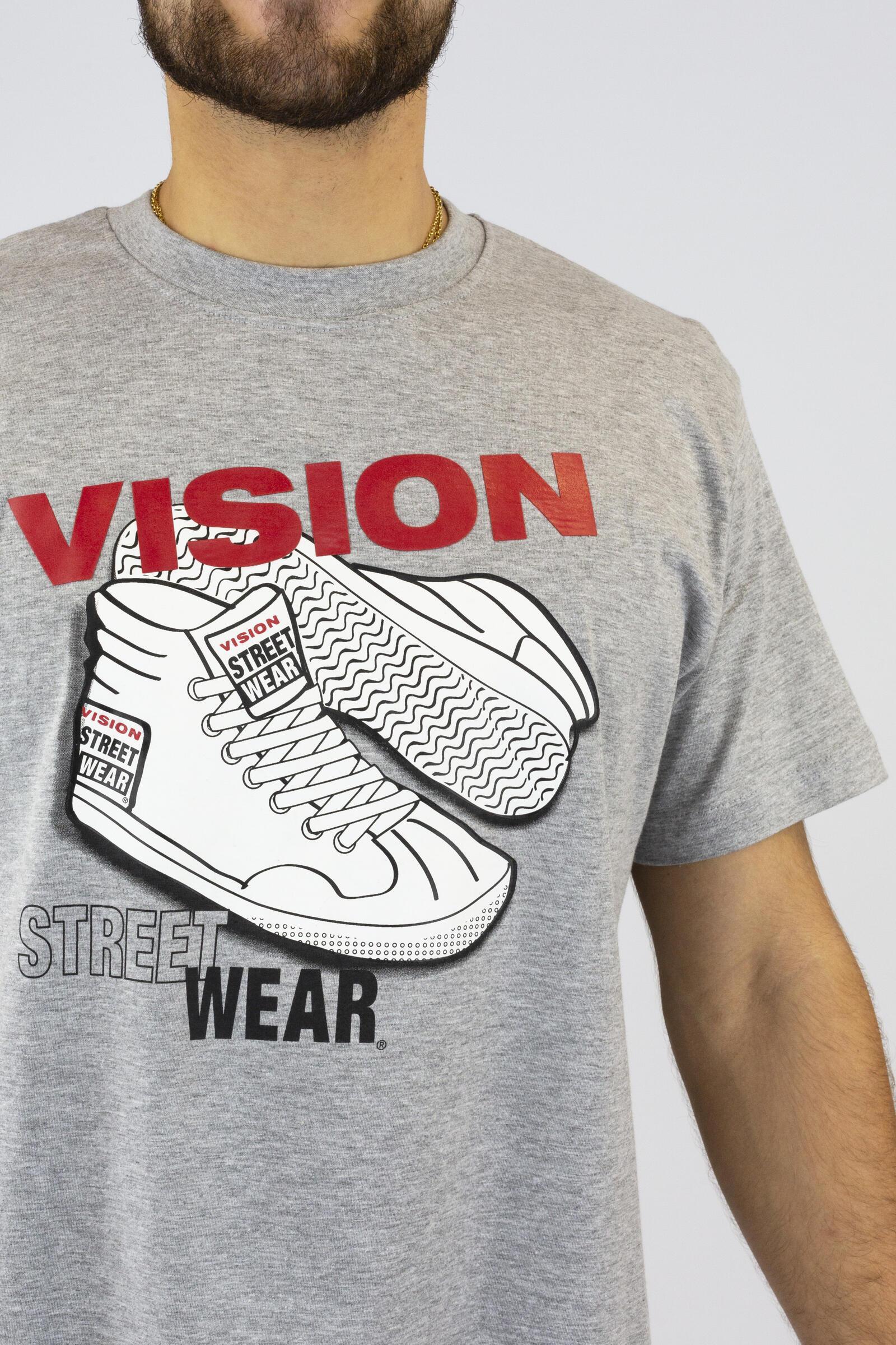 Vision Camiseta De Manga Corta Con Estampado Street Wear Gris 4/4