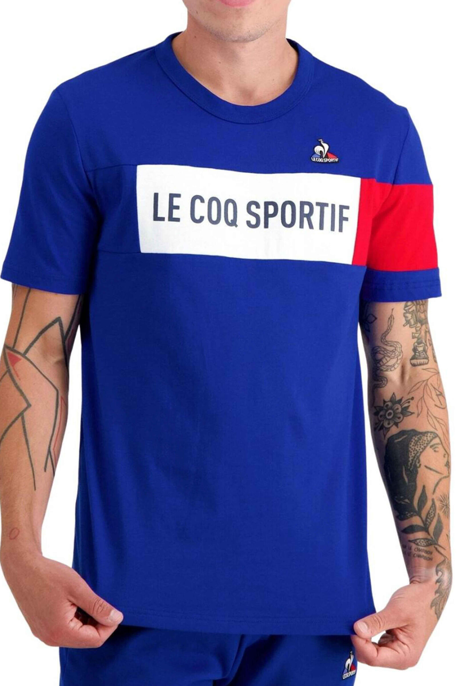 Le Coq Sportif Camiseta Tricolore Azul 3/4
