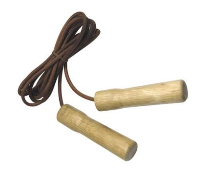 Corde à sauter en cuir marron