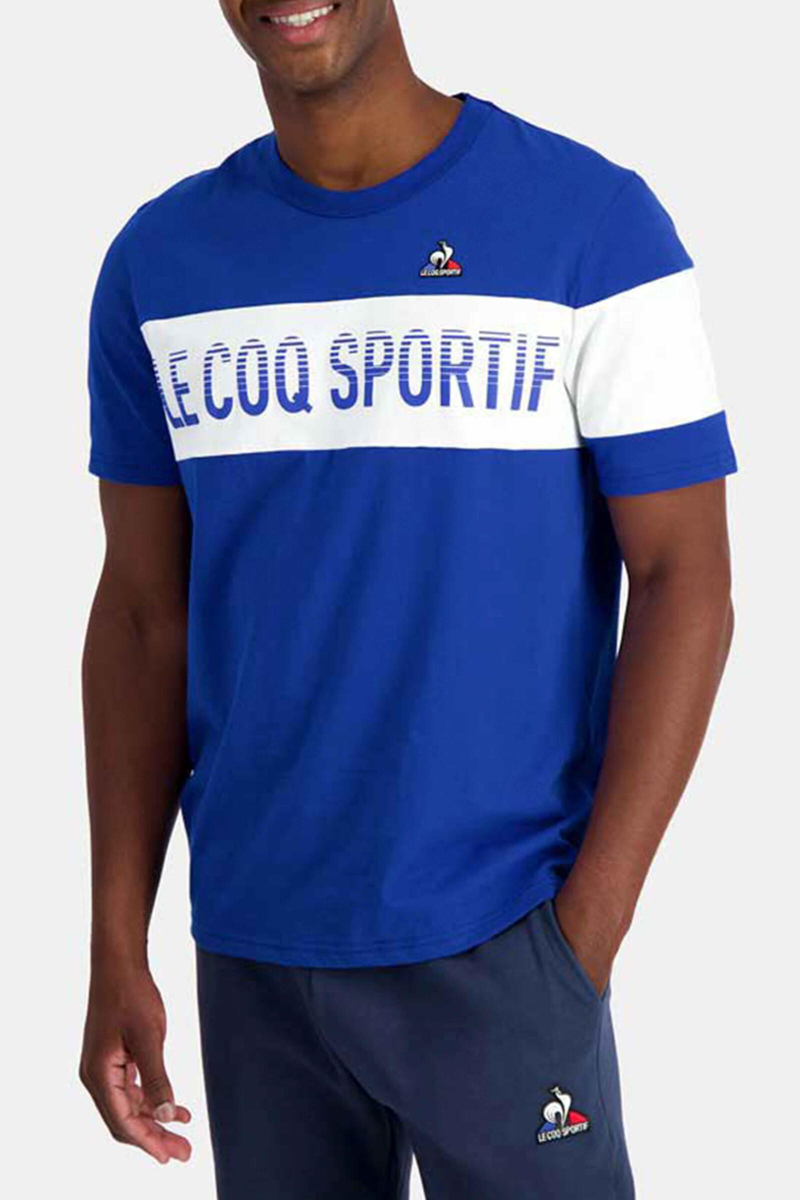 Le Coq Sportif Camiseta De Manga Corta  Sportif Bat Nº2 Azul Marino/blanco 3/4