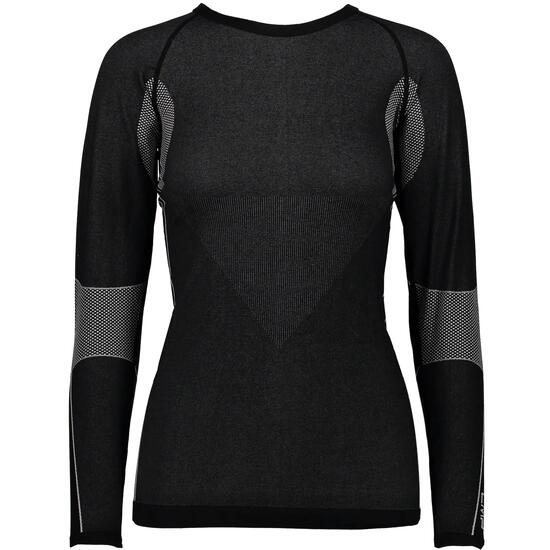 Top thermique - femme - sans couture - 3Y96804 - noir/gris