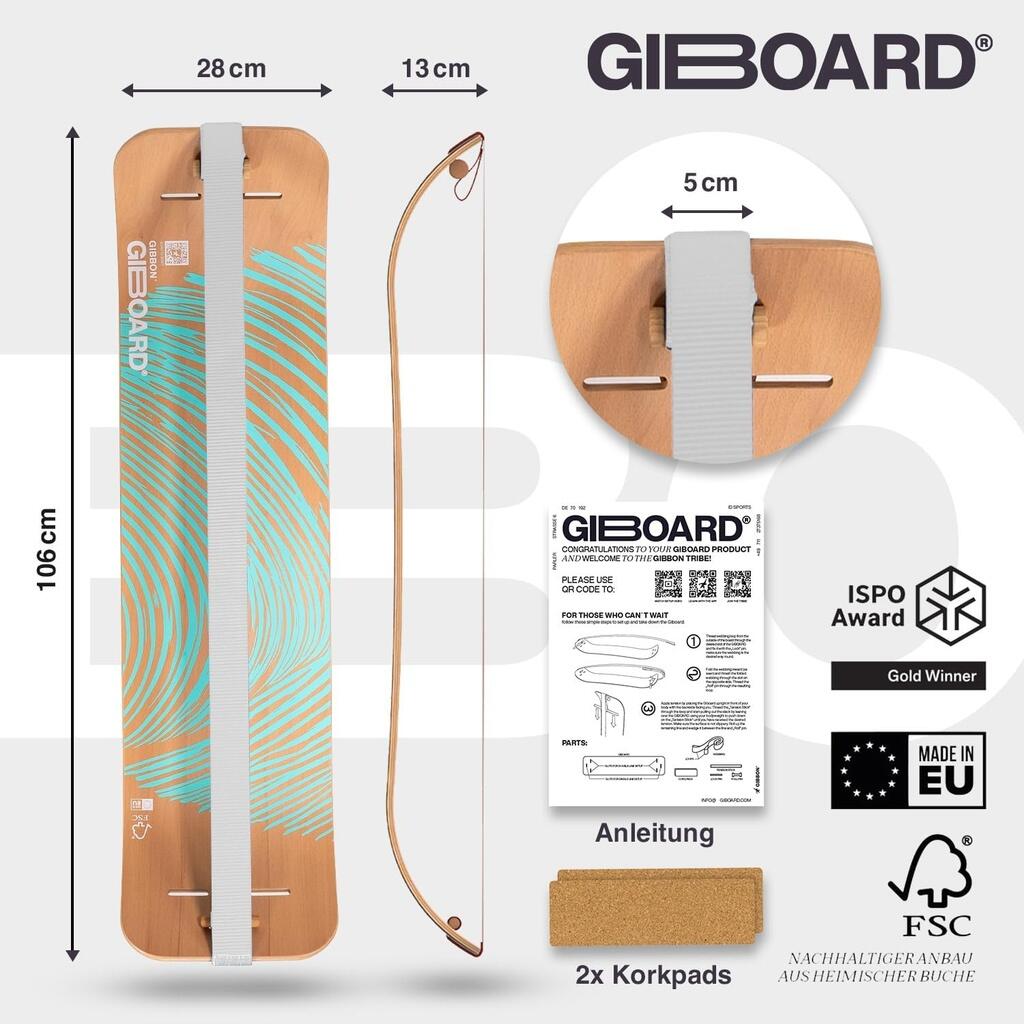 Planche d'equilibre slackline Giboard Zen Blue brevetee, FSC - Bleu 2/6