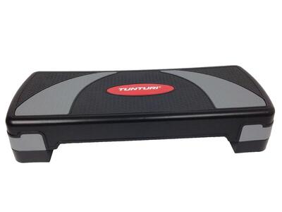 Aerobic step compact - fitness step verstelbaar - aerobics stepper - zwart