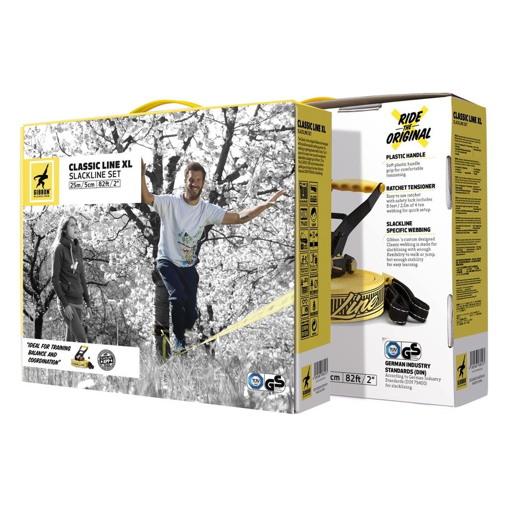 Slackline Classic Line 25 m Slackline Unisex Gelb-Schwarz 5/7