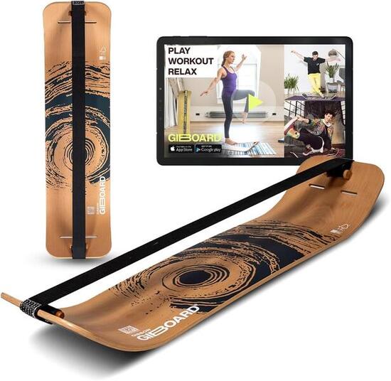 Balance board slackline Giboard Active Black patentiert, FSC-Holz - Schwarz