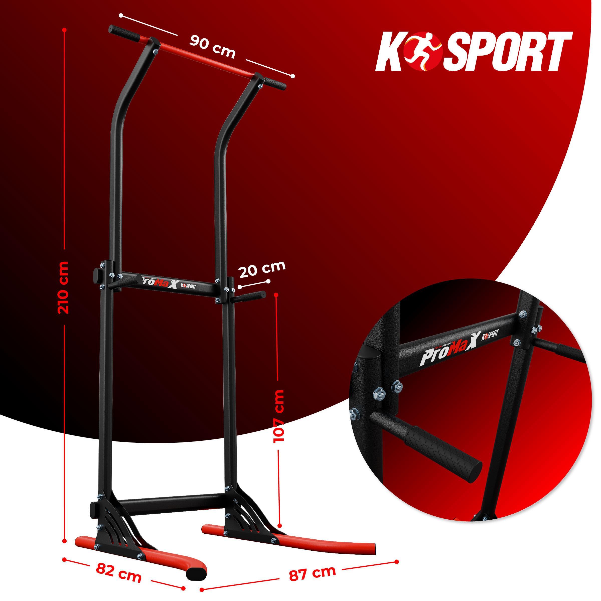 Poręcz+ Drążek stacjonarny K-Sport MFX004 4/7