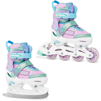 Patines 2en1 Ruedas Ajustables Etta Rosa/Azul