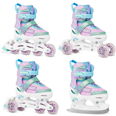 Patines Patines ajustables 4en1 Ruedas Etta Rosa/Azul