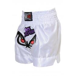 Short de boxe thaï No Fear blanc