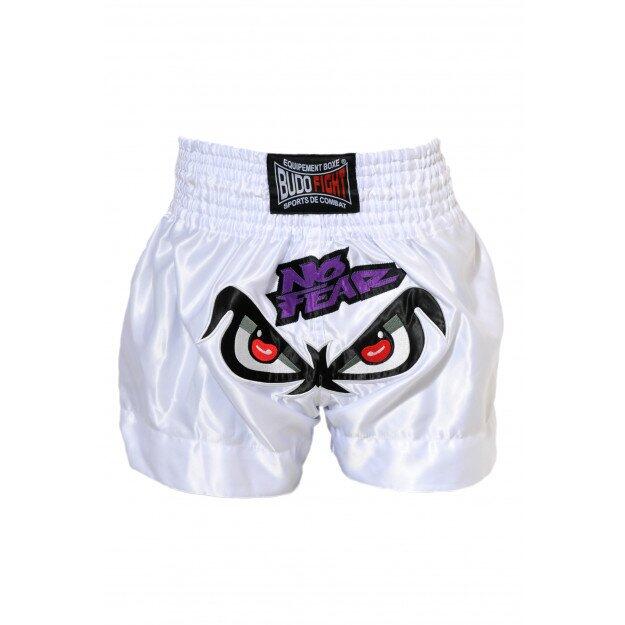 Pantaloncini da boxe tailandese No Fear bianchi 2/3
