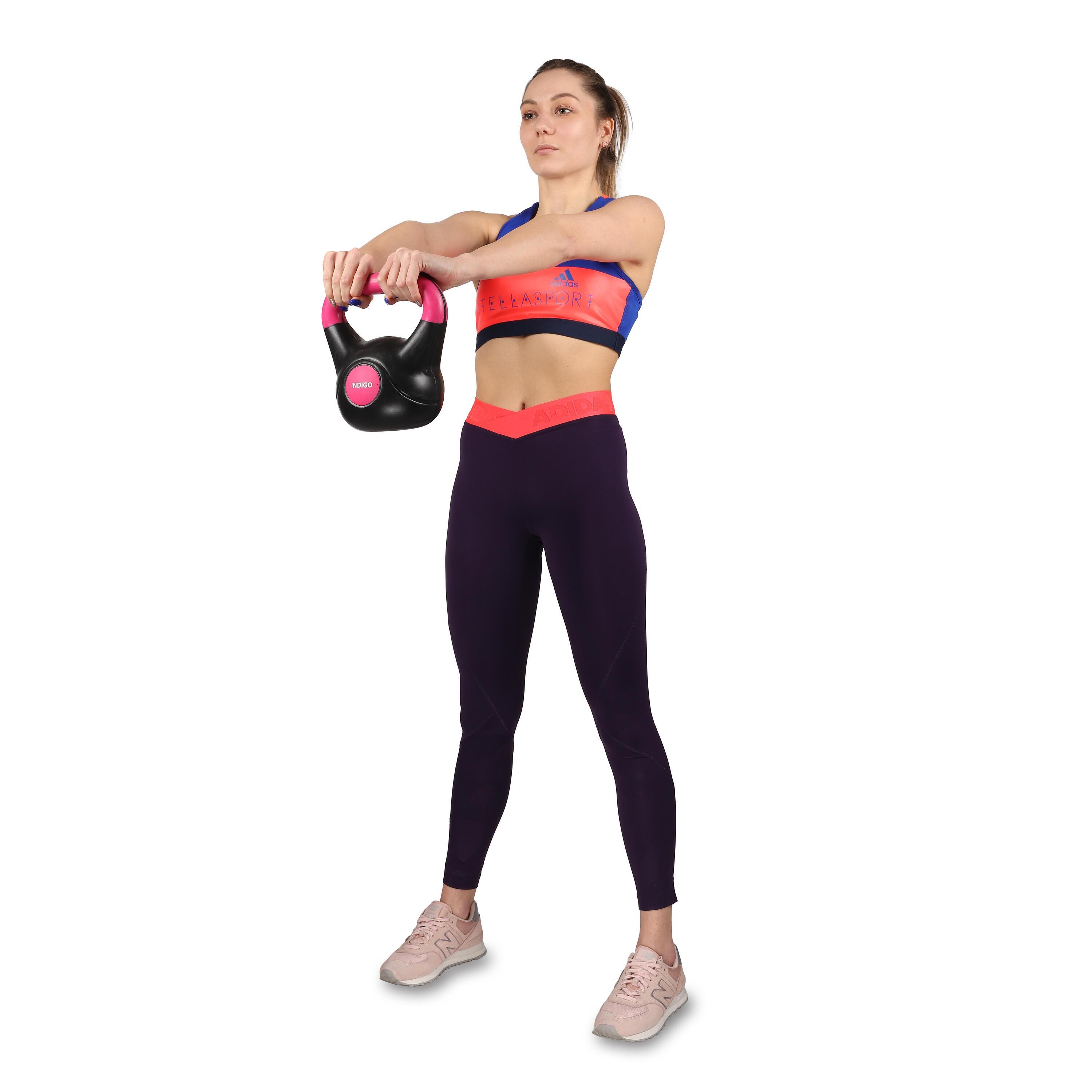 Kettlebell Plastique de Musculation et Cross Training INDIGO Noir-Rose 4 kg 5/5