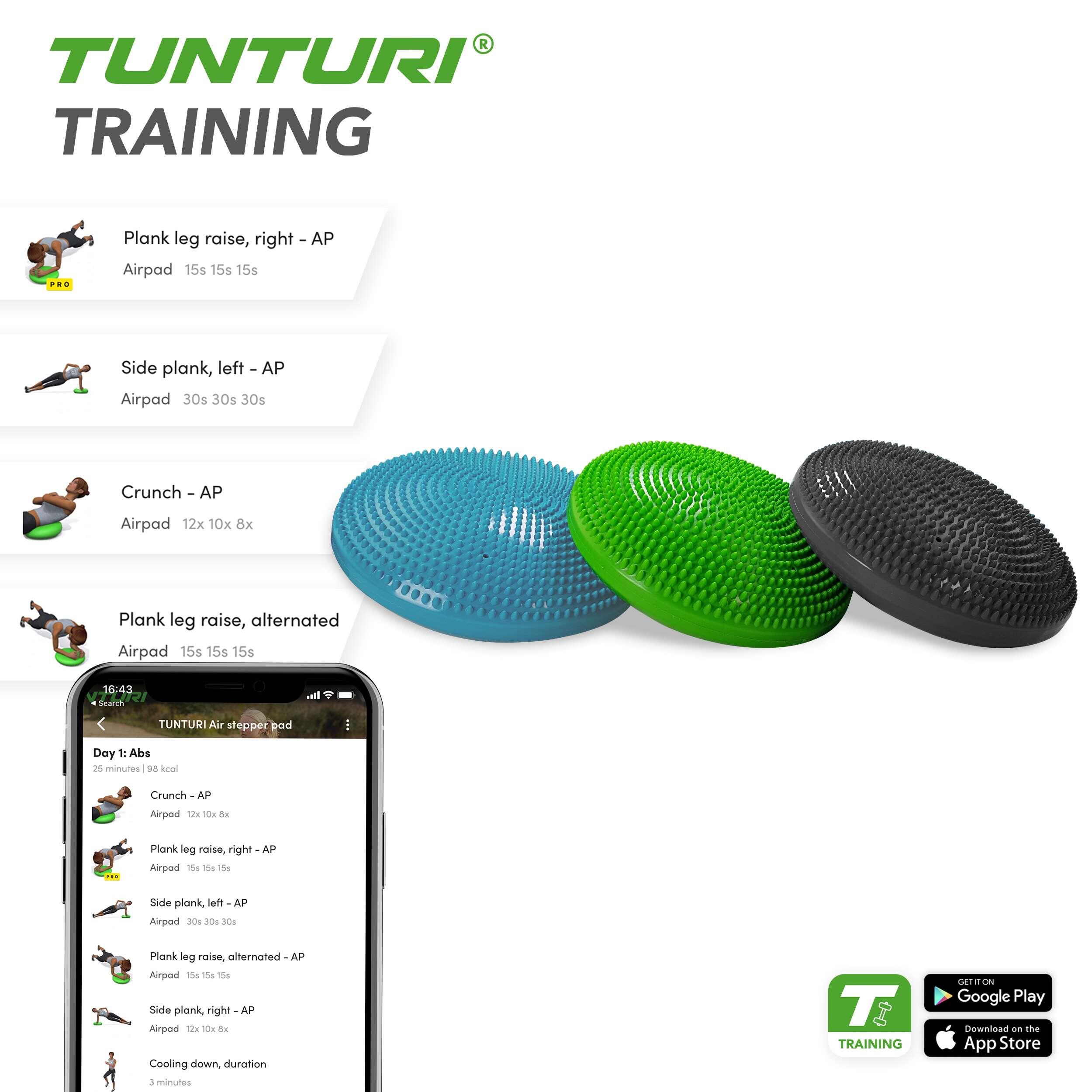Cojín de equilibrio air stepper yoga gimnasia verde 6/7