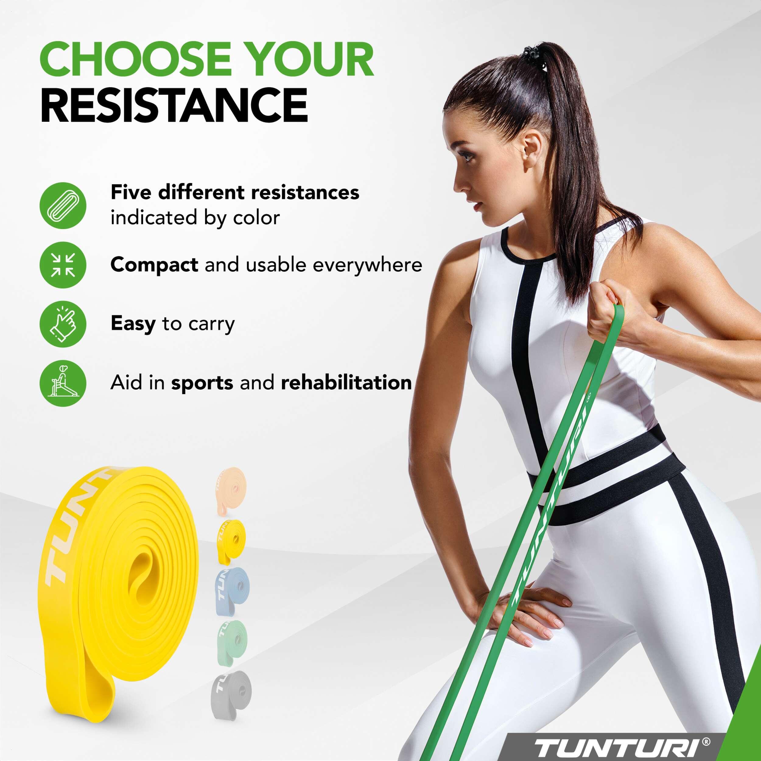 Bande de force powerband léger pour musculation jaune 6/8