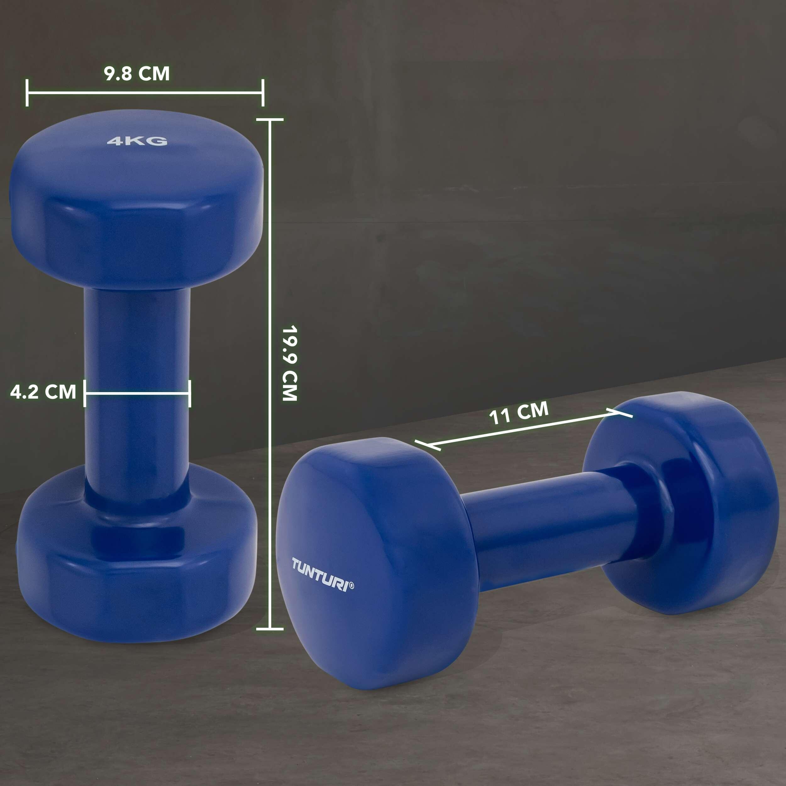 Haltères vinyle 4kg bleu, la paire 3/8