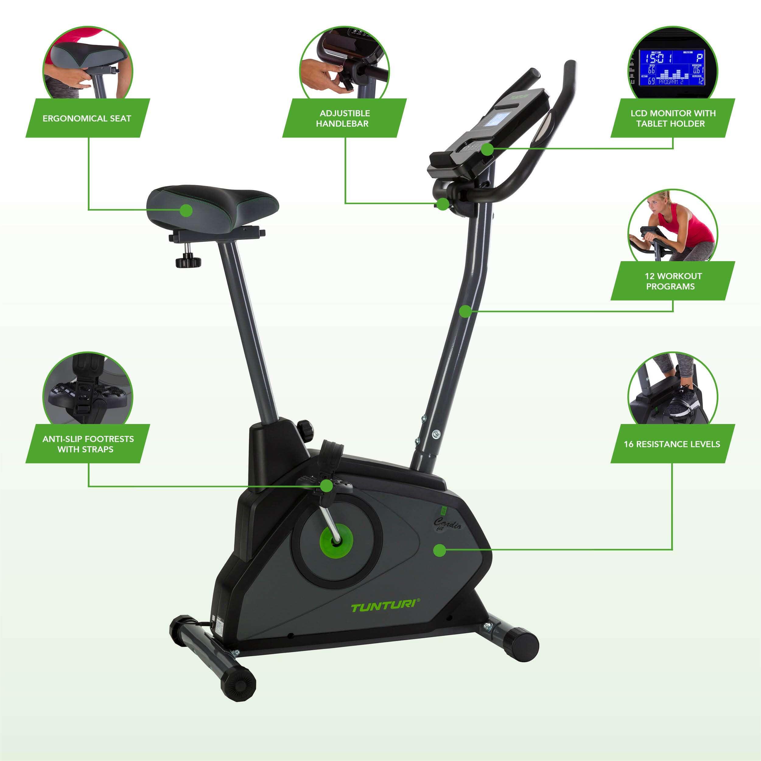Tunturi Cardio Fit Hometrainer Ergometer E30 2/7