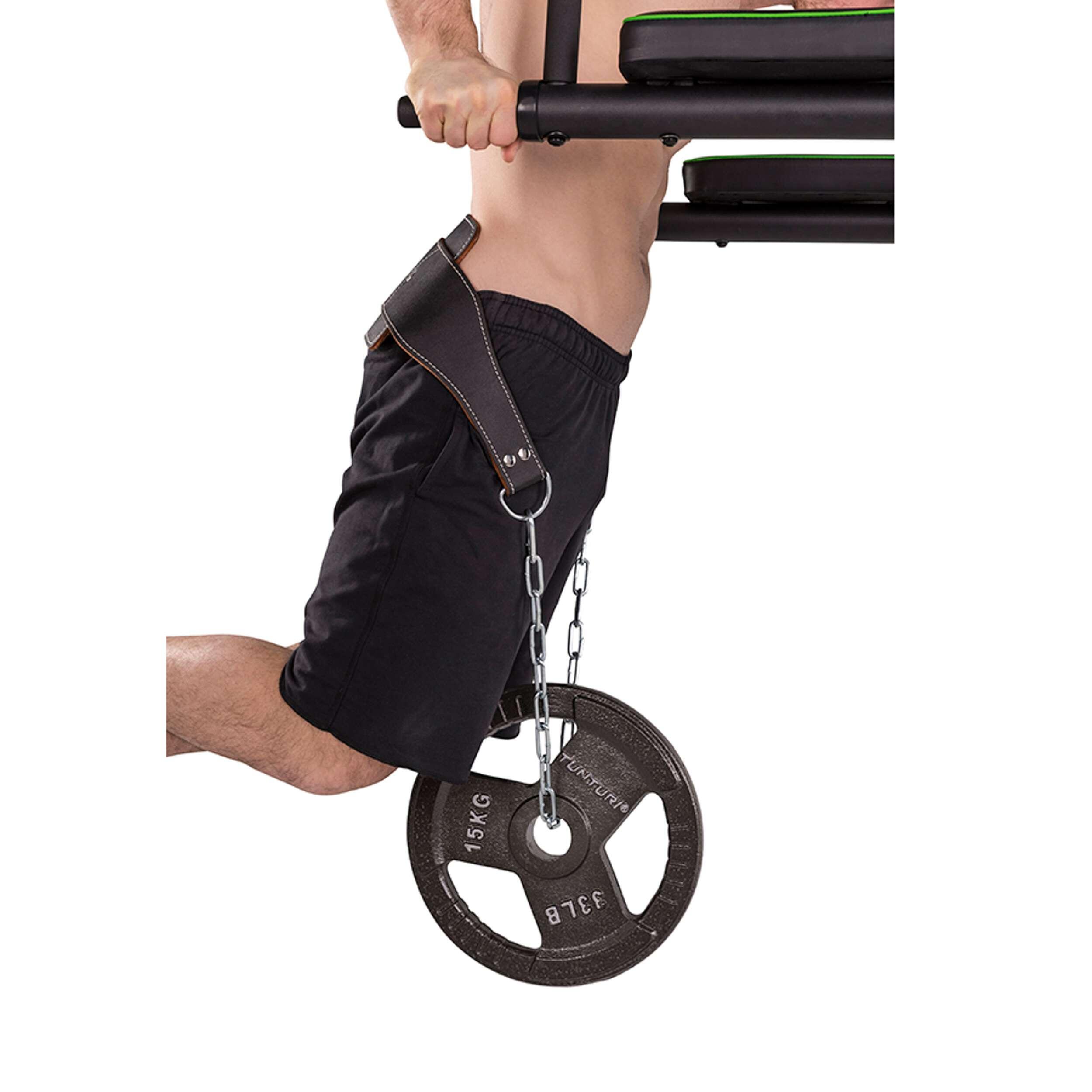 Ceinture lestée musculation dipping belt noir 2/2