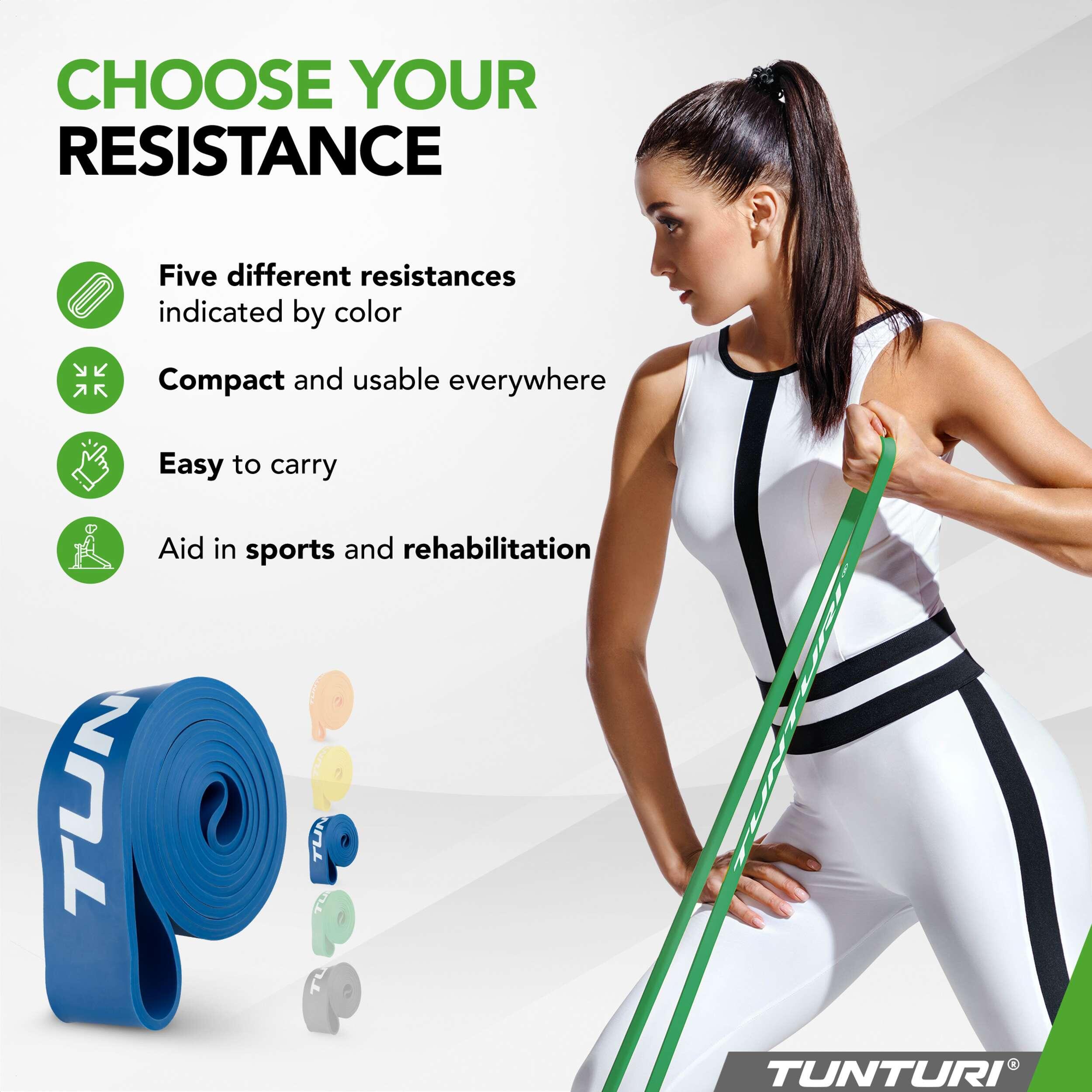 Power Band - Banda de resistencia - Elastic Fitness - Pesada - Azul 3/7