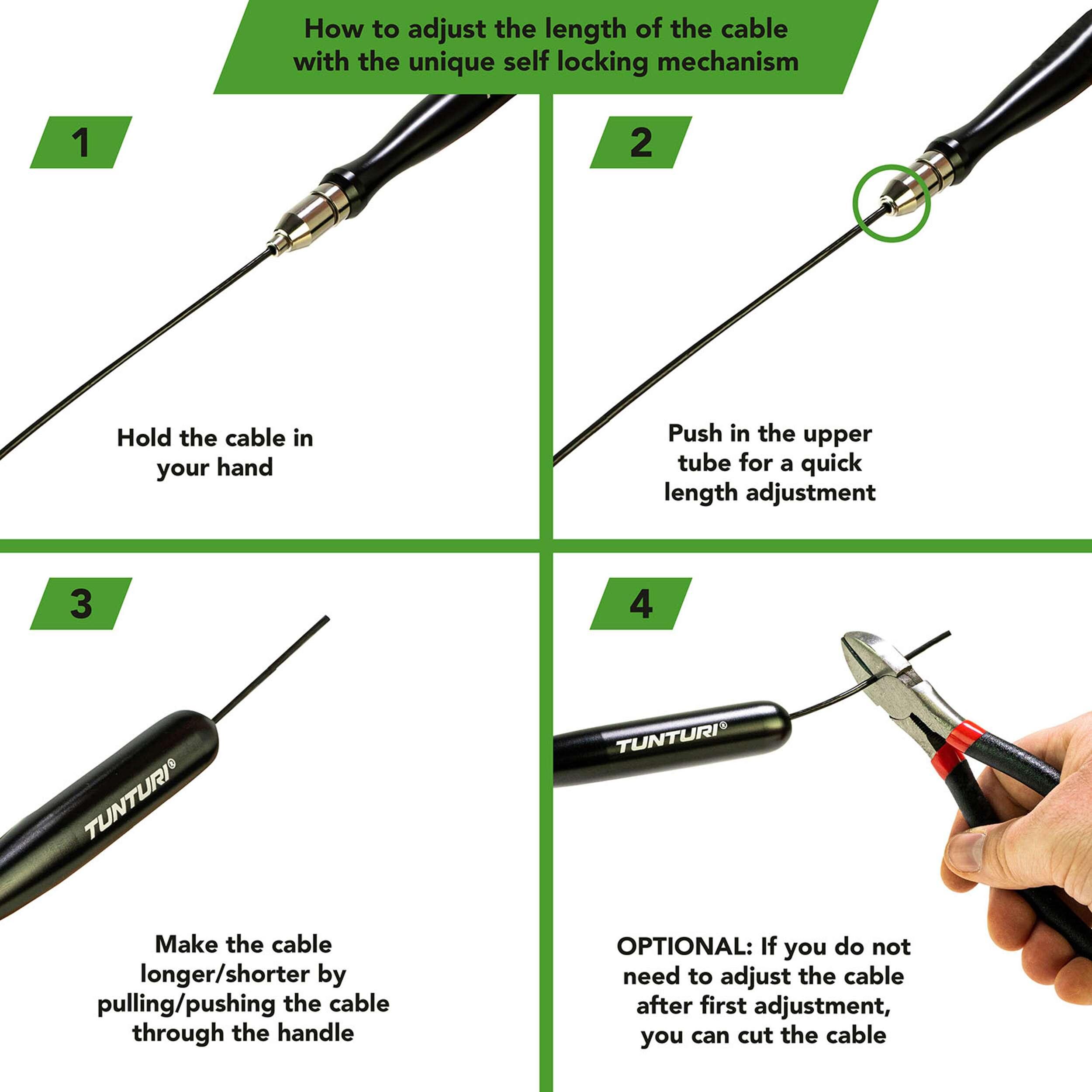 Švihadlo profesionální nastavitelné TUNTURI PRO Adjustable Speed Rope 7/7