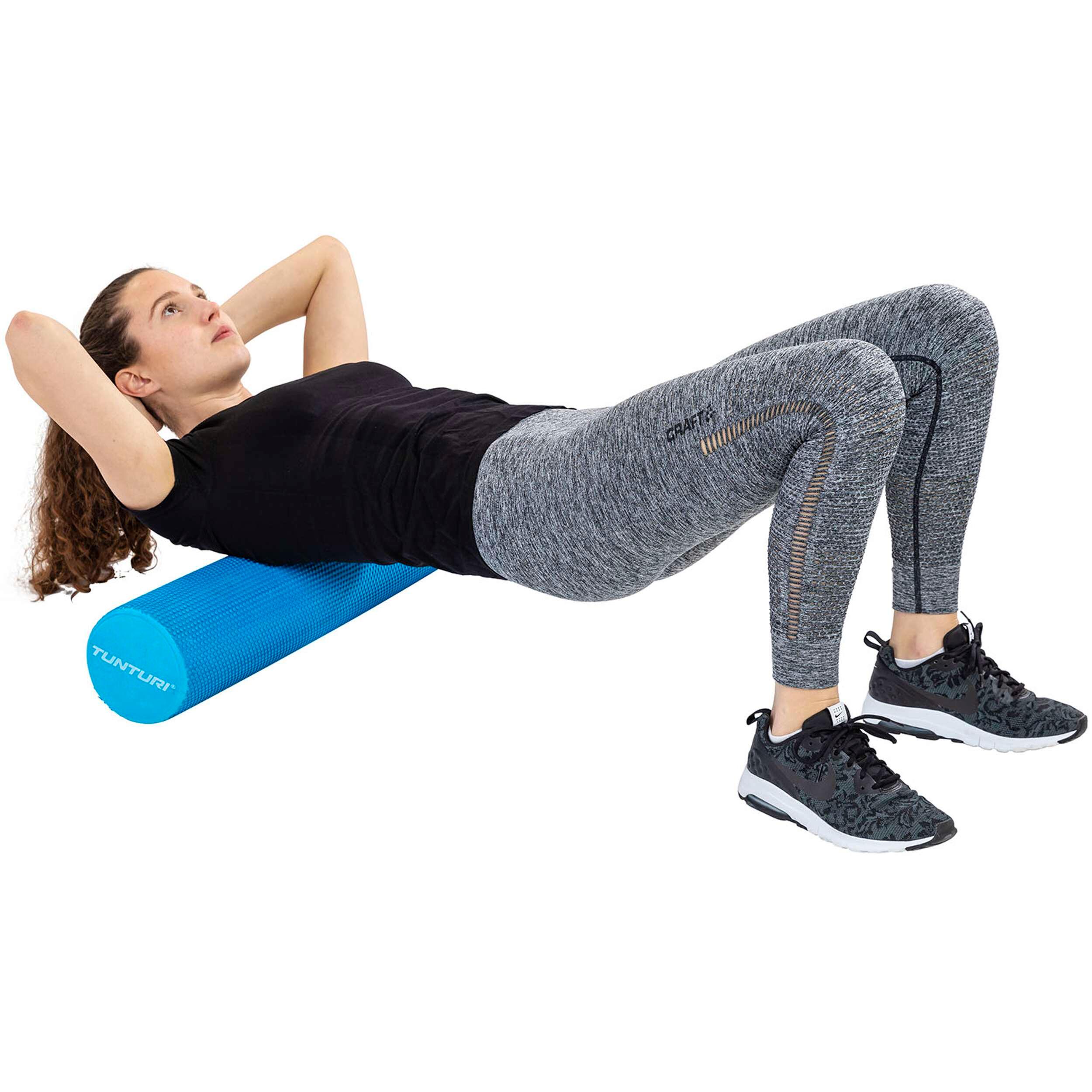 Rouleau de massage yoga 90cm EVA bleu 4/6