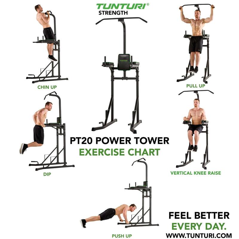 Aparat Multifunctional Tunturi PT20 Power Tower – Profesional, Compact,