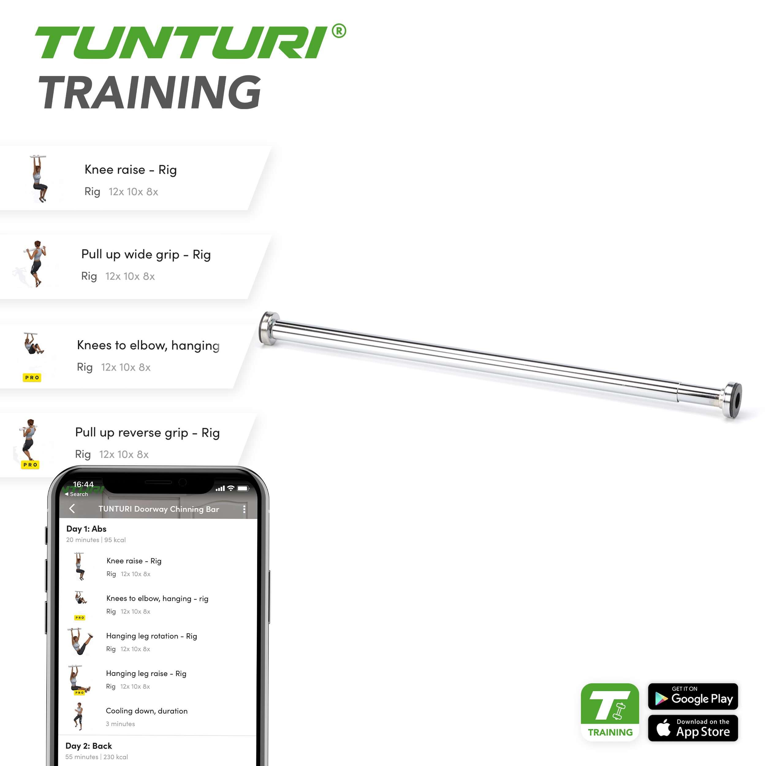 Barre d'exercice pour cadre de porte chrome 3/3